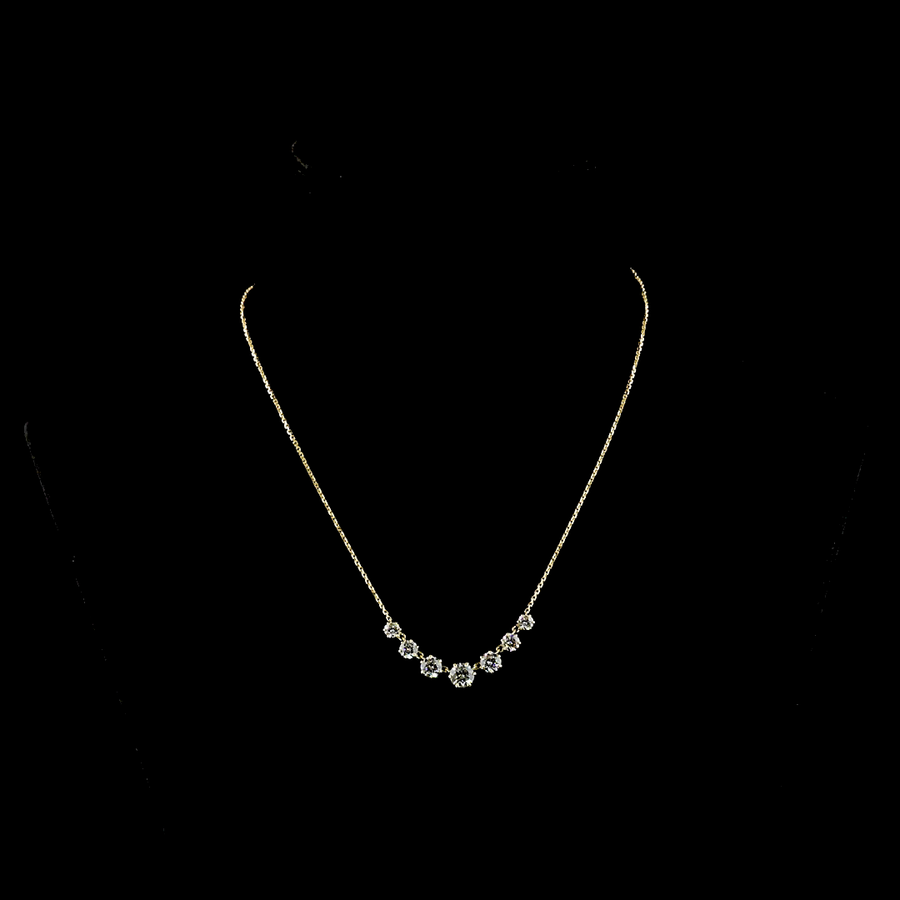 Round Brilliant Diamond Cascade Necklace - 2.66 tcw