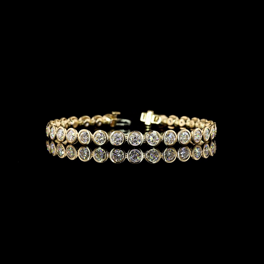 Bezel-Set Diamond Tennis Bracelet
