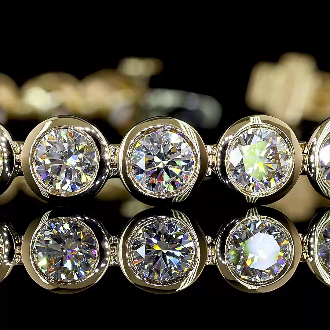 Bezel-Set Diamond Tennis Bracelet