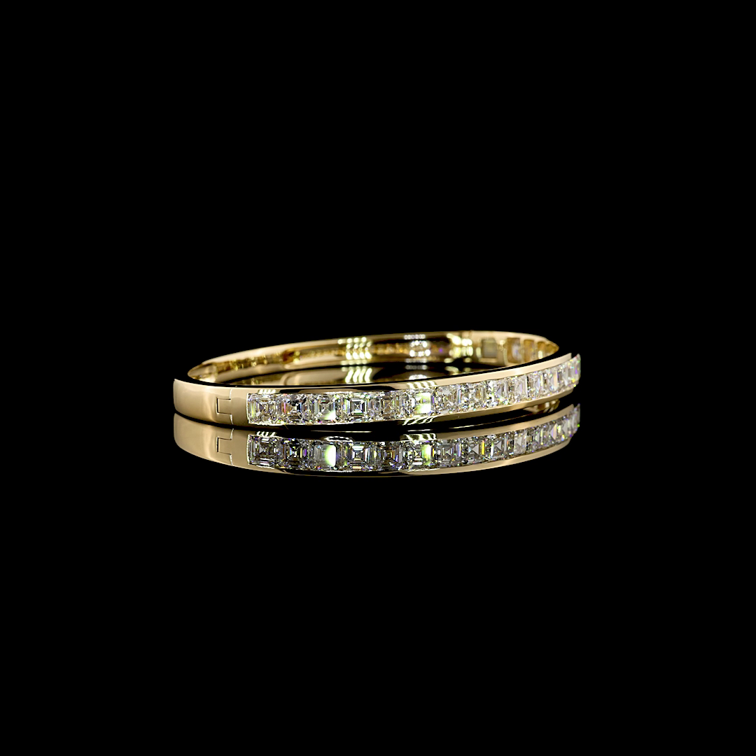 Channel-Set Asscher Cut Bangle - 7.8 tcw