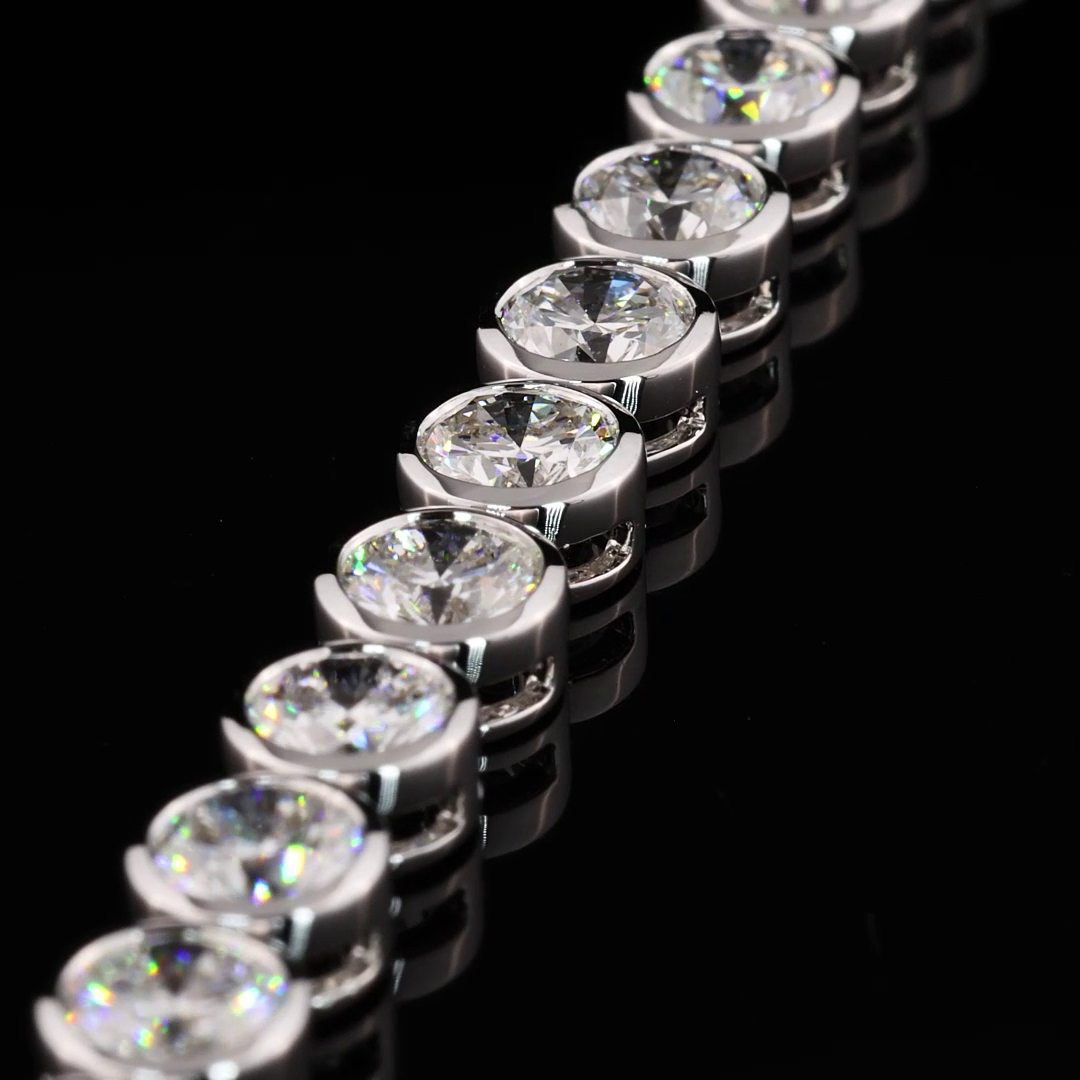 Bezel-Set Diamond Tennis Bracelet
