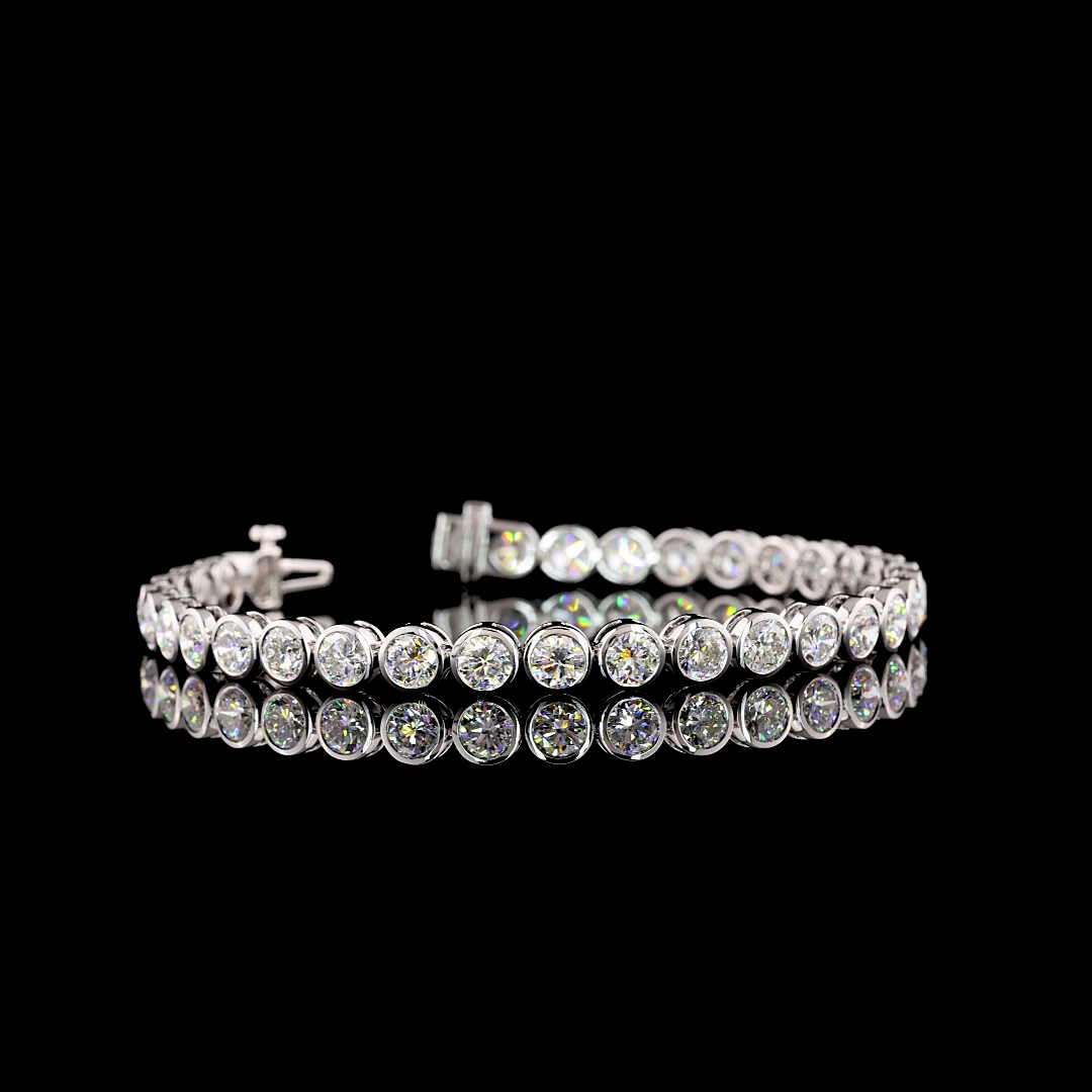 Bezel-Set Diamond Tennis Bracelet