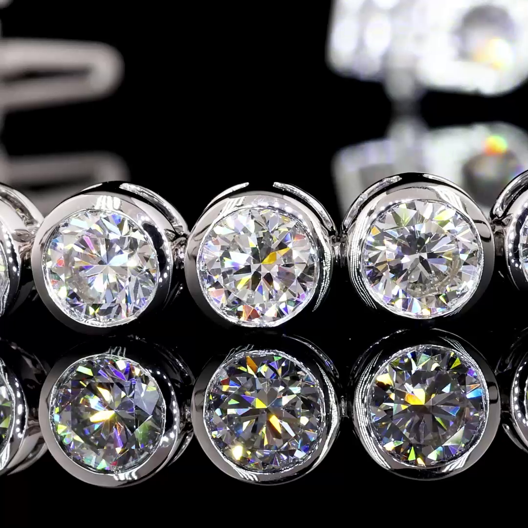 Bezel-Set Diamond Tennis Bracelet