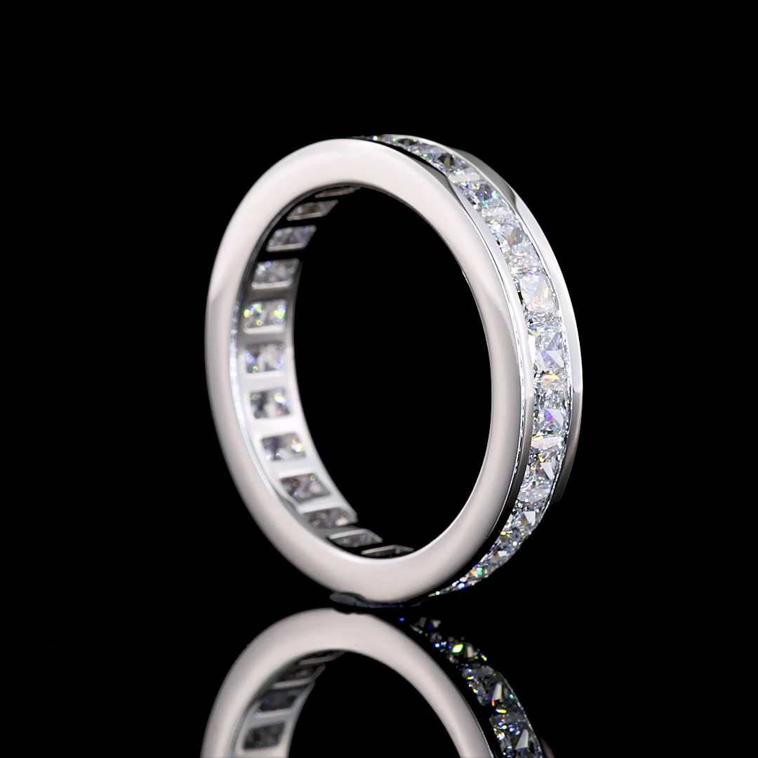 Channel Set Princess Cut Eternity Band - 2.5 Cts
