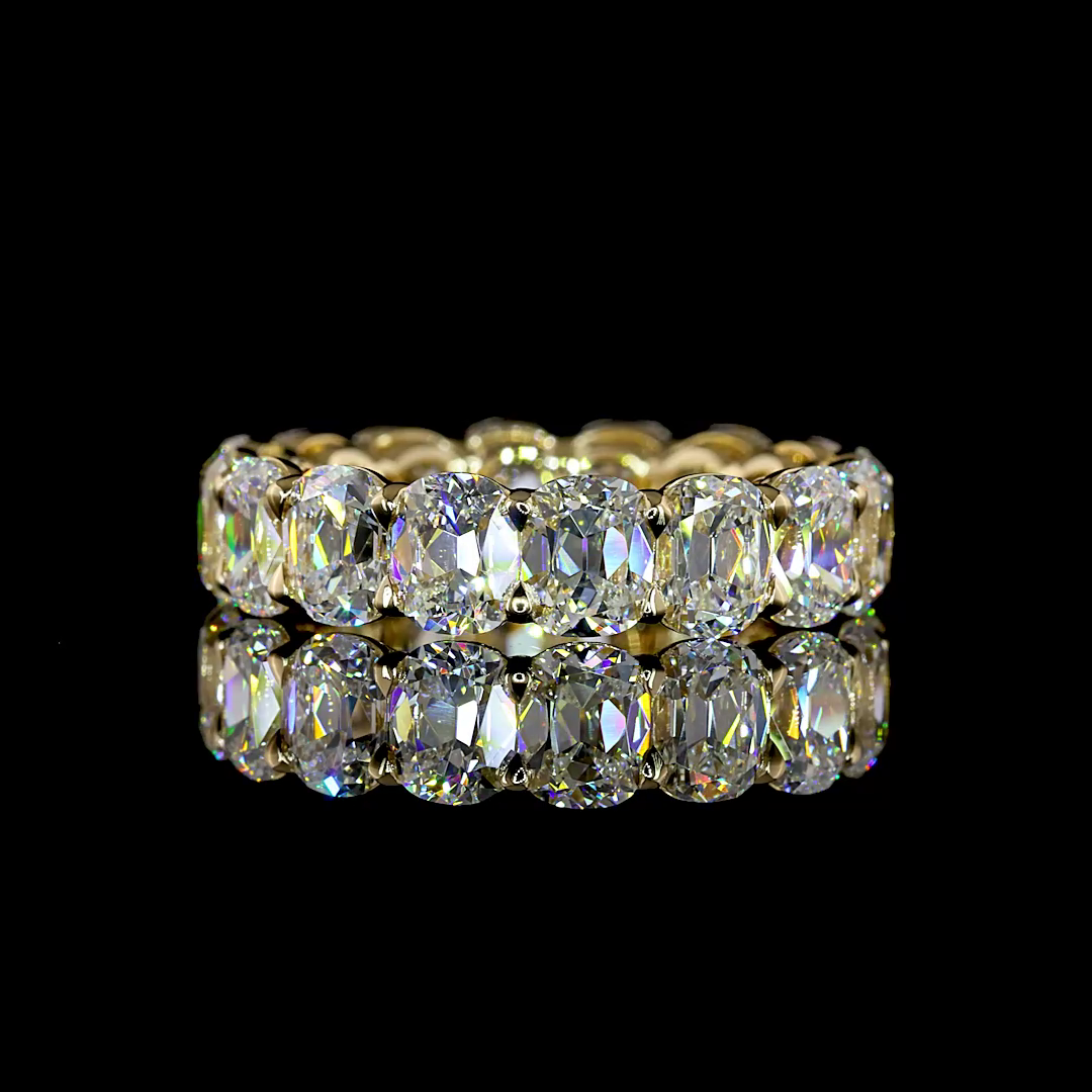 Antique Cushion Cut Diamond Eternity Band - 6.3 tcw