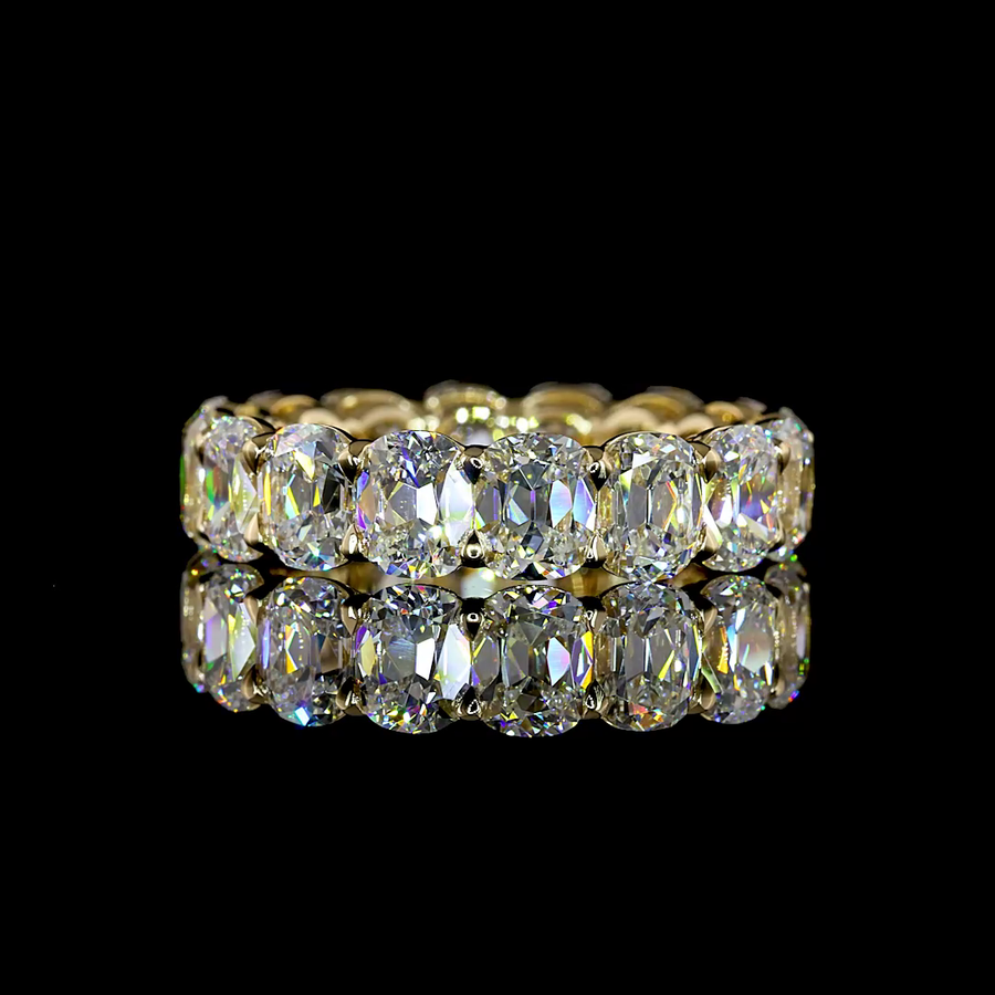 Antique Cushion Cut Diamond Eternity Band - 6.3 tcw