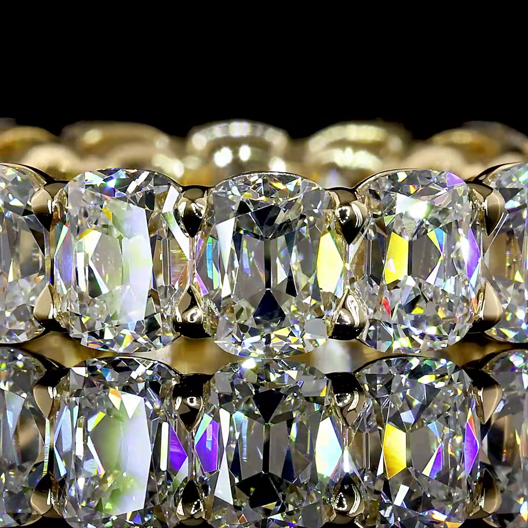 Antique Cushion Cut Diamond Eternity Band - 6.3 tcw