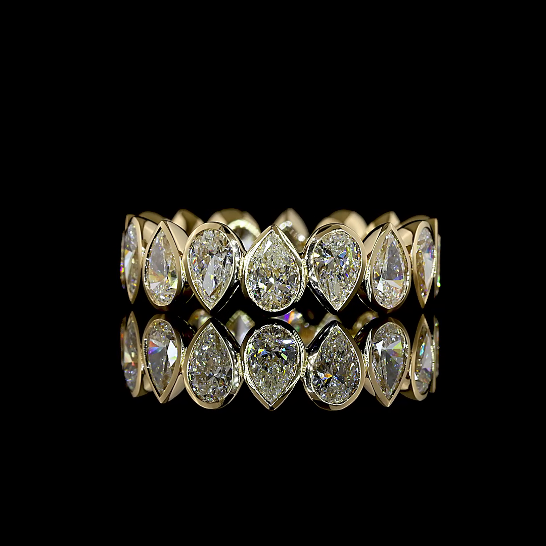 Bezeled Pear Eternity Band - 3.8 tcw