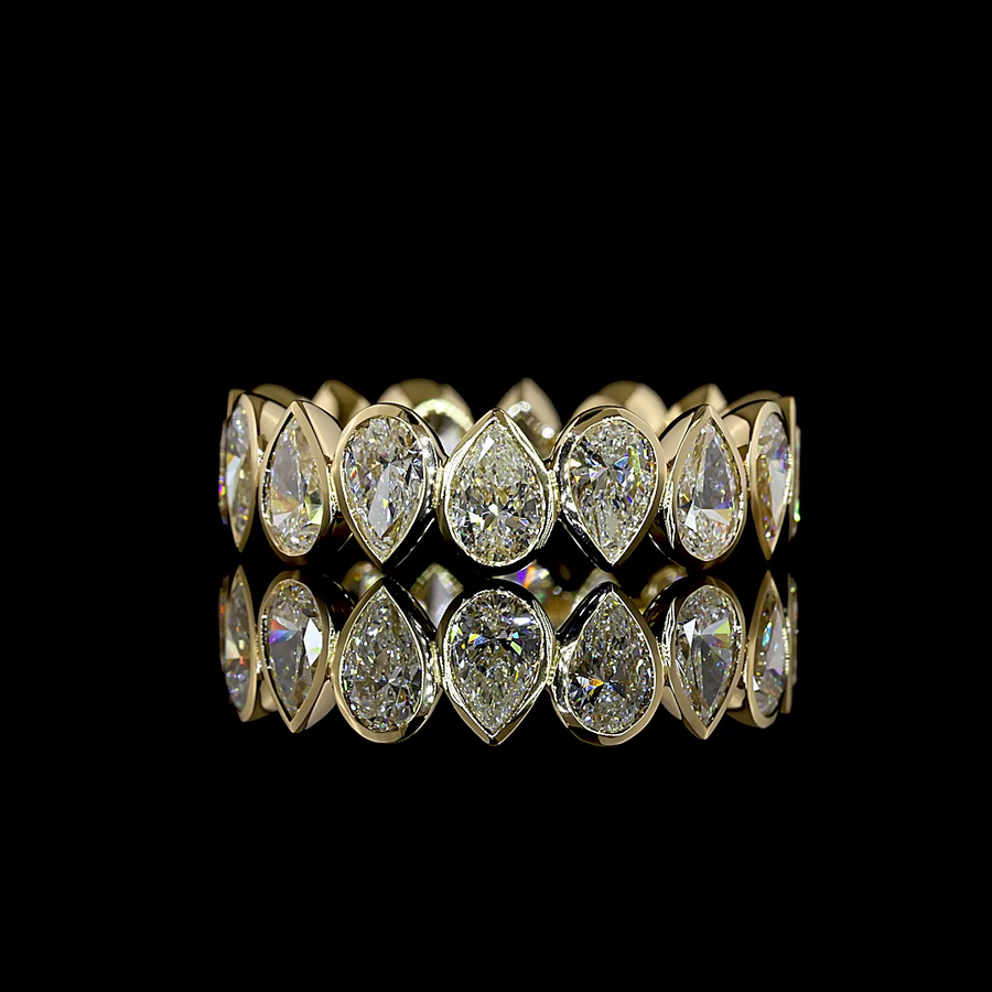 Bezeled Pear Eternity Band - 3.8 tcw