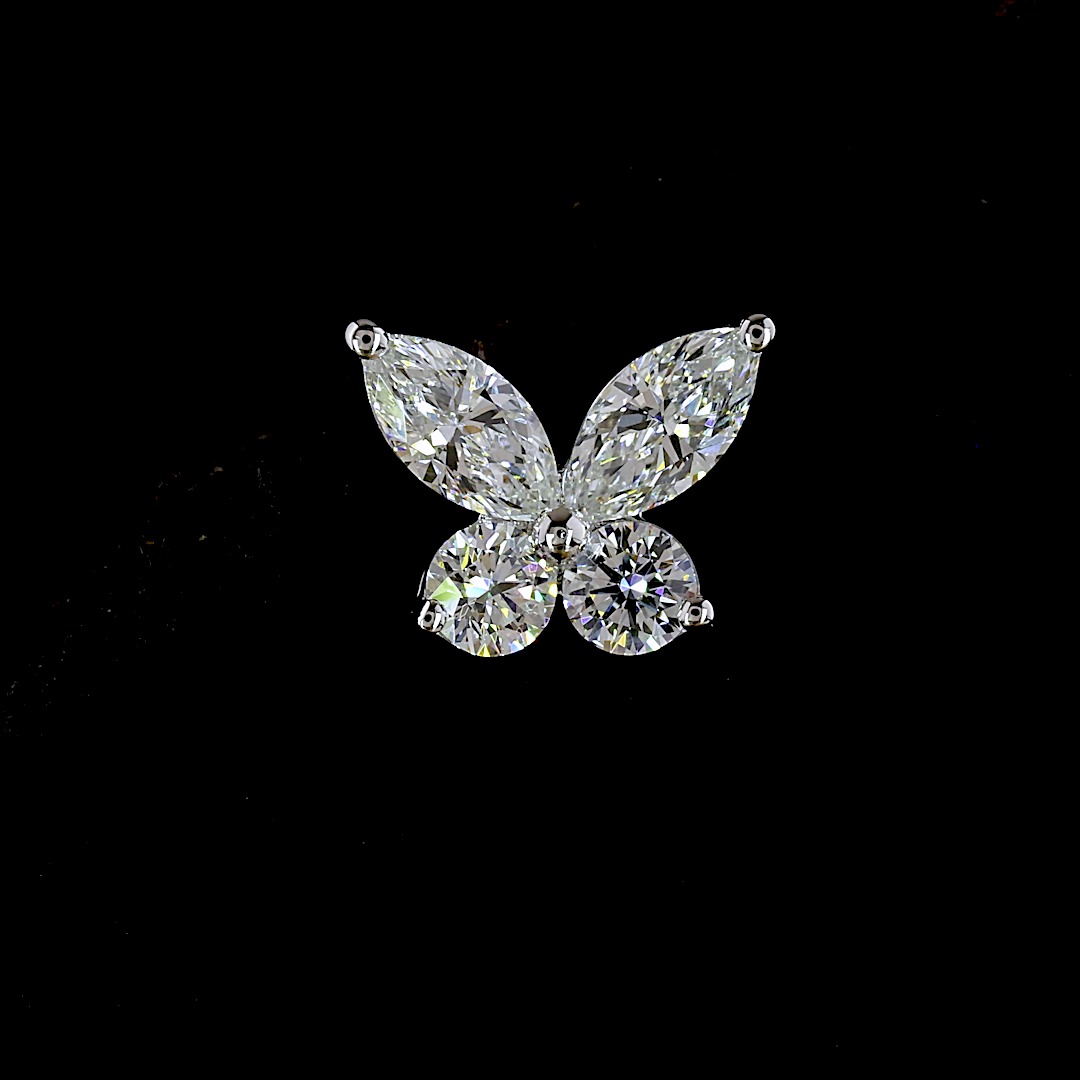 Butterfly Diamond Stud Earrings - 0.65 tcw