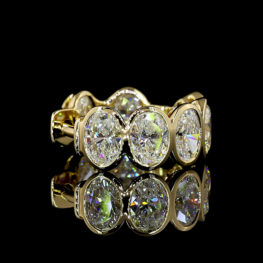 Bezeled Oval Huggie Hoop - 3.4 ct