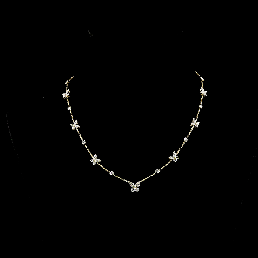 Butterfly Diamond Chain Necklace - 3.4 tcw